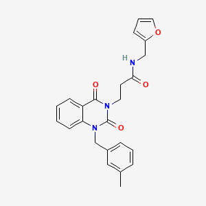 molecular formula C24H23N3O4 B3006269 N-(2-furylmethyl)-3-[1-(3-methylbenzyl)-2,4-dioxo-1,4-dihydroquinazolin-3(2H)-yl]propanamide CAS No. 899788-33-1