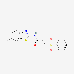 molecular formula C18H18N2O3S2 B3006273 3-(benzenesulfonyl)-N-(4,6-dimethyl-1,3-benzothiazol-2-yl)propanamide CAS No. 851456-70-7