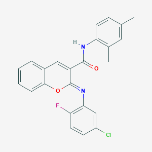 molecular formula C24H18ClFN2O2 B3006279 (2Z)-2-[(5-chloro-2-fluorophenyl)imino]-N-(2,4-dimethylphenyl)-2H-chromene-3-carboxamide CAS No. 1327197-18-1