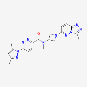 molecular formula C20H22N10O B3006284 6-(3,5-dimethyl-1H-pyrazol-1-yl)-N-methyl-N-(1-(3-methyl-[1,2,4]triazolo[4,3-b]pyridazin-6-yl)azetidin-3-yl)pyridazine-3-carboxamide CAS No. 2309805-30-7