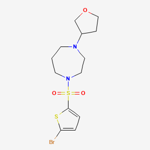 molecular formula C13H19BrN2O3S2 B3006288 1-((5-Bromothiophen-2-yl)sulfonyl)-4-(tetrahydrofuran-3-yl)-1,4-diazepane CAS No. 2320856-13-9