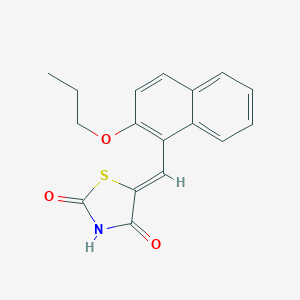 molecular formula C17H15NO3S B300629 (5Z)-5-[(2-propoxynaphthalen-1-yl)methylidene]-1,3-thiazolidine-2,4-dione 