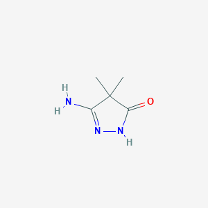 molecular formula C5H9N3O B3006292 5-氨基-4,4-二甲基-2,4-二氢-吡唑-3-酮 CAS No. 98071-42-2