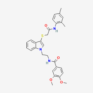 molecular formula C29H31N3O4S B3006301 N-(2-(3-((2-((2,4-二甲苯基)氨基)-2-氧代乙基)硫代)-1H-吲哚-1-基)乙基)-3,4-二甲氧基苯甲酰胺 CAS No. 497073-44-6