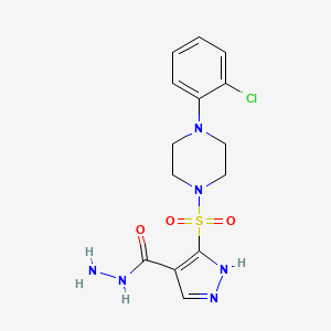 3-{[4-(2-chlorophenyl)piperazin-1-yl]sulfonyl}-1H-pyrazole-4-carbohydrazide