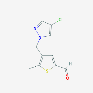 4-[(4-chloro-1H-pyrazol-1-yl)methyl]-5-methylthiophene-2-carbaldehyde