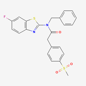 molecular formula C23H19FN2O3S2 B3006312 N-苄基-N-(6-氟苯并[d]噻唑-2-基)-2-(4-(甲基磺酰基)苯基)乙酰胺 CAS No. 941884-18-0