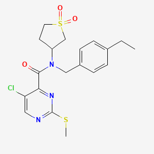 molecular formula C19H22ClN3O3S2 B3006316 5-chloro-N-(1,1-dioxidotetrahydrothiophen-3-yl)-N-(4-ethylbenzyl)-2-(methylsulfanyl)pyrimidine-4-carboxamide CAS No. 880401-31-0