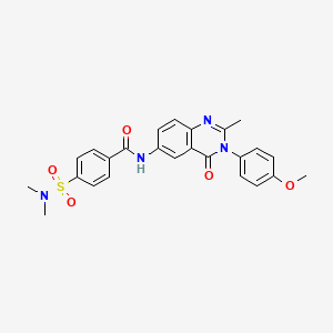 molecular formula C25H24N4O5S B3006317 4-(N,N-dimethylsulfamoyl)-N-(3-(4-methoxyphenyl)-2-methyl-4-oxo-3,4-dihydroquinazolin-6-yl)benzamide CAS No. 1105236-72-3