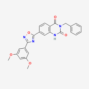 molecular formula C25H20N4O5 B3006319 3-benzyl-7-[3-(3,5-dimethoxyphenyl)-1,2,4-oxadiazol-5-yl]quinazoline-2,4(1H,3H)-dione CAS No. 1326872-08-5
