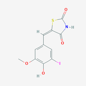 molecular formula C11H8INO4S B300632 (5E)-5-(4-hydroxy-3-iodo-5-methoxybenzylidene)-1,3-thiazolidine-2,4-dione 