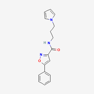 molecular formula C17H17N3O2 B3006320 N-(3-(1H-pyrrol-1-yl)propyl)-5-phenylisoxazole-3-carboxamide CAS No. 1226439-97-9