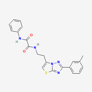 molecular formula C21H19N5O2S B3006324 N1-phenyl-N2-(2-(2-(m-tolyl)thiazolo[3,2-b][1,2,4]triazol-6-yl)ethyl)oxalamide CAS No. 894039-95-3