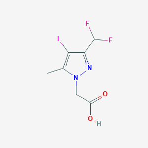 molecular formula C7H7F2IN2O2 B3006334 [3-(Difluoromethyl)-4-iodo-5-methyl-1H-pyrazol-1-yl]acetic acid CAS No. 1946816-95-0
