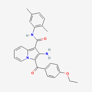 molecular formula C26H25N3O3 B3006342 2-amino-N-(2,5-dimethylphenyl)-3-(4-ethoxybenzoyl)indolizine-1-carboxamide CAS No. 904266-31-5