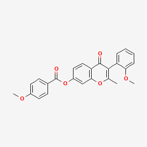 B3006344 3-(2-methoxyphenyl)-2-methyl-4-oxo-4H-chromen-7-yl 4-methoxybenzoate CAS No. 610759-30-3