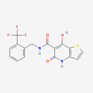 molecular formula C16H11F3N2O3S B3006348 2-(1-乙基-2,4-二氧代-7-苯基-1,4-二氢嘧啶并[4,5-d]嘧啶-3(2H)-基)-N-(4-甲基苄基)乙酰胺 CAS No. 1251681-57-8
