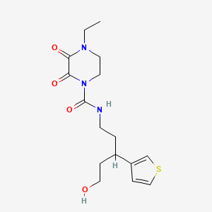 molecular formula C16H23N3O4S B3006353 4-乙基-N-[5-羟基-3-(噻吩-3-基)戊基]-2,3-二氧哌嗪-1-甲酰胺 CAS No. 2097862-86-5