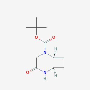 molecular formula C11H18N2O3 B3006356 Tert-butyl (1S,6R)-4-oxo-2,5-diazabicyclo[4.2.0]octane-2-carboxylate CAS No. 2343964-15-6