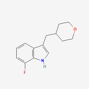 molecular formula C14H16FNO B3006357 7-氟-3-((四氢-2H-吡喃-4-基)甲基)-1H-吲哚 CAS No. 2197054-20-7