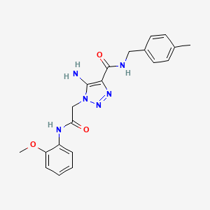 molecular formula C20H22N6O3 B3006369 5-amino-1-{2-[(2-methoxyphenyl)amino]-2-oxoethyl}-N-(4-methylbenzyl)-1H-1,2,3-triazole-4-carboxamide CAS No. 901018-08-4