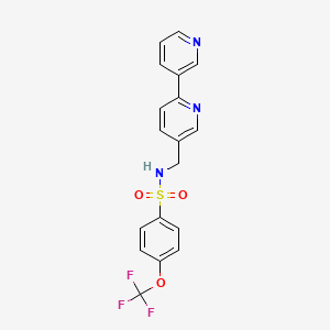 molecular formula C18H14F3N3O3S B3006376 N-([2,3'-bipyridin]-5-ylmethyl)-4-(trifluoromethoxy)benzenesulfonamide CAS No. 2034450-05-8