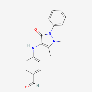 molecular formula C18H17N3O2 B3006378 4-[(1,5-Dimethyl-3-oxo-2-phenylpyrazol-4-yl)amino]benzaldehyde CAS No. 571917-30-1