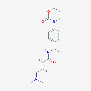 molecular formula C18H25N3O3 B3006379 (E)-4-(Dimethylamino)-N-[1-[4-(2-oxo-1,3-oxazinan-3-yl)phenyl]ethyl]but-2-enamide CAS No. 2411337-50-1