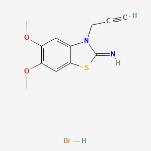 molecular formula C12H13BrN2O2S B3006384 5,6-dimethoxy-3-(prop-2-yn-1-yl)benzo[d]thiazol-2(3H)-imine hydrobromide CAS No. 2034479-12-2