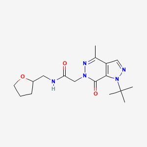 molecular formula C17H25N5O3 B3006387 2-(1-tert-butyl-4-methyl-7-oxopyrazolo[3,4-d]pyridazin-6-yl)-N-(oxolan-2-ylmethyl)acetamide CAS No. 1173024-02-6