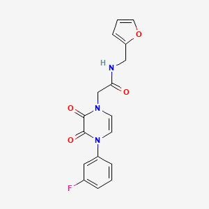 molecular formula C17H14FN3O4 B3006411 2-(4-(3-氟苯基)-2,3-二氧代-3,4-二氢吡嗪-1(2H)-基)-N-(呋喃-2-基甲基)乙酰胺 CAS No. 1226458-10-1