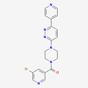 molecular formula C19H17BrN6O B3006412 (5-溴吡啶-3-基)(4-(6-(吡啶-4-基)哒嗪-3-基)哌嗪-1-基)甲苯酮 CAS No. 1257553-07-3