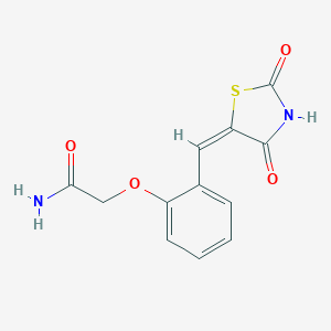 molecular formula C12H10N2O4S B300642 2-{2-[(E)-(2,4-dioxo-1,3-thiazolidin-5-ylidene)methyl]phenoxy}acetamide 