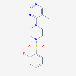 molecular formula C15H17FN4O2S B3006432 4-(4-((2-氟苯基)磺酰基)哌嗪-1-基)-5-甲基嘧啶 CAS No. 1428351-52-3