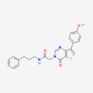 molecular formula C24H23N3O3S B3006443 2-[7-(4-methoxyphenyl)-4-oxothieno[3,2-d]pyrimidin-3(4H)-yl]-N-(3-phenylpropyl)acetamide CAS No. 1207011-64-0