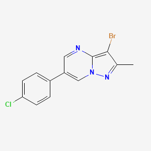 molecular formula C13H9BrClN3 B3006451 3-Bromo-6-(4-chlorophenyl)-2-methylpyrazolo[1,5-a]pyrimidine CAS No. 439107-65-0