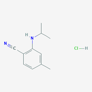 molecular formula C11H15ClN2 B3006452 4-甲基-2-[(丙烷-2-基)氨基]苯甲腈盐酸盐 CAS No. 2044713-22-4