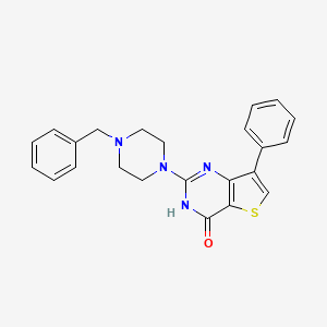 molecular formula C23H22N4OS B3006453 2-(4-benzylpiperazin-1-yl)-7-phenylthieno[3,2-d]pyrimidin-4(3H)-one CAS No. 1226443-20-4