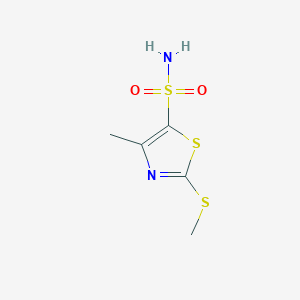 molecular formula C5H8N2O2S3 B3006454 4-甲基-2-(甲硫基)-1,3-噻唑-5-磺酰胺 CAS No. 1909314-18-6