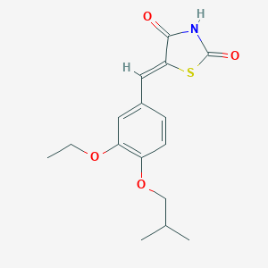 molecular formula C16H19NO4S B300646 (5Z)-5-[3-ethoxy-4-(2-methylpropoxy)benzylidene]-1,3-thiazolidine-2,4-dione 