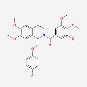 (1-((4-fluorophenoxy)methyl)-6,7-dimethoxy-3,4-dihydroisoquinolin-2(1H)-yl)(3,4,5-trimethoxyphenyl)methanone