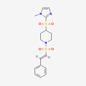 molecular formula C17H21N3O4S2 B3006465 (E)-4-((1-methyl-1H-imidazol-2-yl)sulfonyl)-1-(styrylsulfonyl)piperidine CAS No. 2035036-97-4