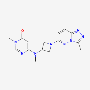 molecular formula C15H18N8O B3006469 3-Methyl-6-[methyl(1-{3-methyl-[1,2,4]triazolo[4,3-b]pyridazin-6-yl}azetidin-3-yl)amino]-3,4-dihydropyrimidin-4-one CAS No. 2202208-46-4