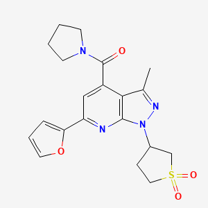 (1-(1,1-dioxidotetrahydrothiophen-3-yl)-6-(furan-2-yl)-3-methyl-1H-pyrazolo[3,4-b]pyridin-4-yl)(pyrrolidin-1-yl)methanone