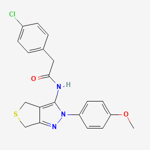 2-(4-chlorophenyl)-N-[2-(4-methoxyphenyl)-4,6-dihydrothieno[3,4-c]pyrazol-3-yl]acetamide