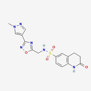 N-((3-(1-methyl-1H-pyrazol-4-yl)-1,2,4-oxadiazol-5-yl)methyl)-2-oxo-1,2,3,4-tetrahydroquinoline-6-sulfonamide