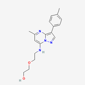 molecular formula C18H22N4O2 B3006493 2-(2-((5-Methyl-3-(p-tolyl)pyrazolo[1,5-a]pyrimidin-7-yl)amino)ethoxy)ethanol CAS No. 900879-93-8