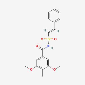 3,5-dimethoxy-4-methyl-N-[(E)-2-phenylethenyl]sulfonylbenzamide