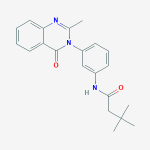 molecular formula C21H23N3O2 B3006496 3,3-dimethyl-N-[3-(2-methyl-4-oxoquinazolin-3-yl)phenyl]butanamide CAS No. 898428-40-5