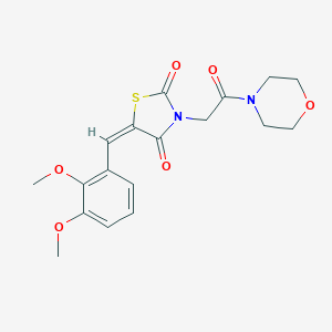 molecular formula C18H20N2O6S B300650 (5E)-5-(2,3-dimethoxybenzylidene)-3-[2-(morpholin-4-yl)-2-oxoethyl]-1,3-thiazolidine-2,4-dione 